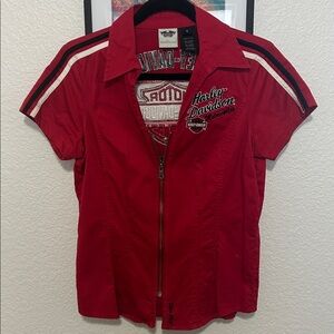 Harley-Davidson Red Women's Zip-Up Top